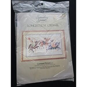 Vtg 1984 Something Special Longstitch Crewel‎ Carousel Candamar Designs 40178